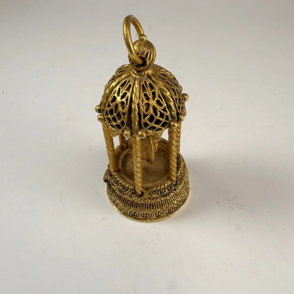 Vtg Corday Toujours Moi Love Birds Birdcage Solid Creme Perfume Compact Pendant